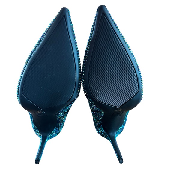 I.N.C. International Concepts Havannah Knee High Boots Green Bling Size 9.5 - Picture 8 of 9